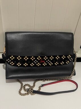 Christian Louboutin gold Studs Clutch Bag Used condition